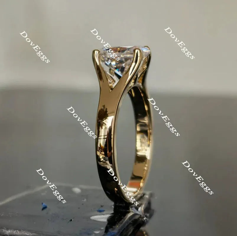 Oval solitaire split shank moissanite engagement ring| Doveggs