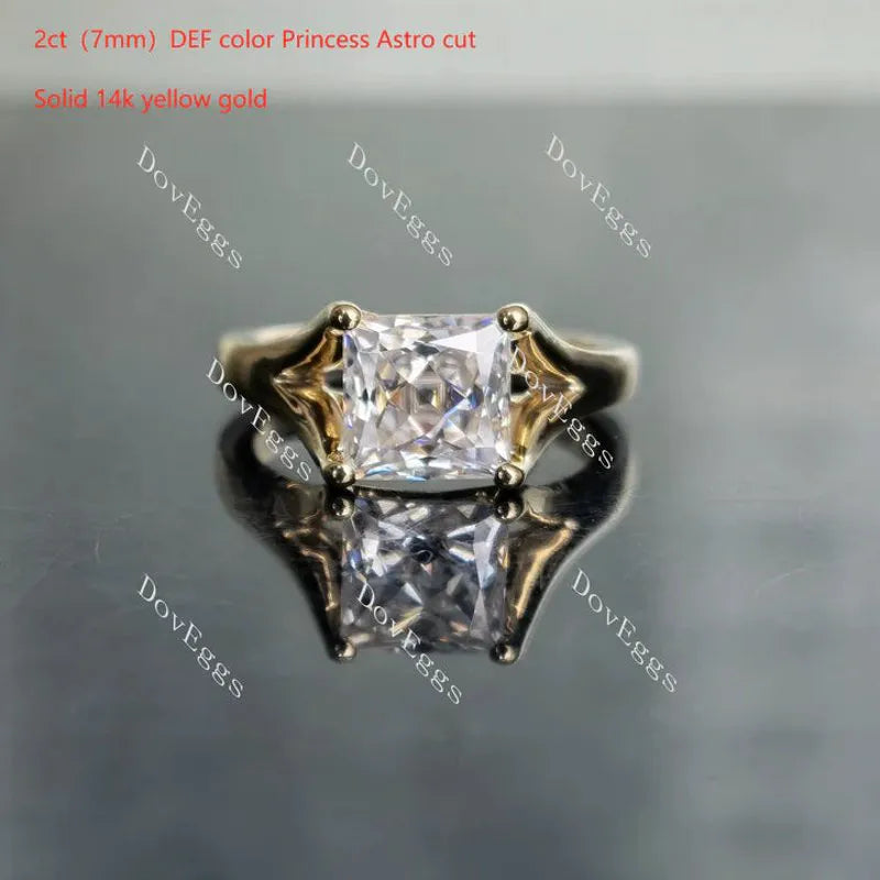 Oval solitaire split shank moissanite engagement ring| Doveggs
