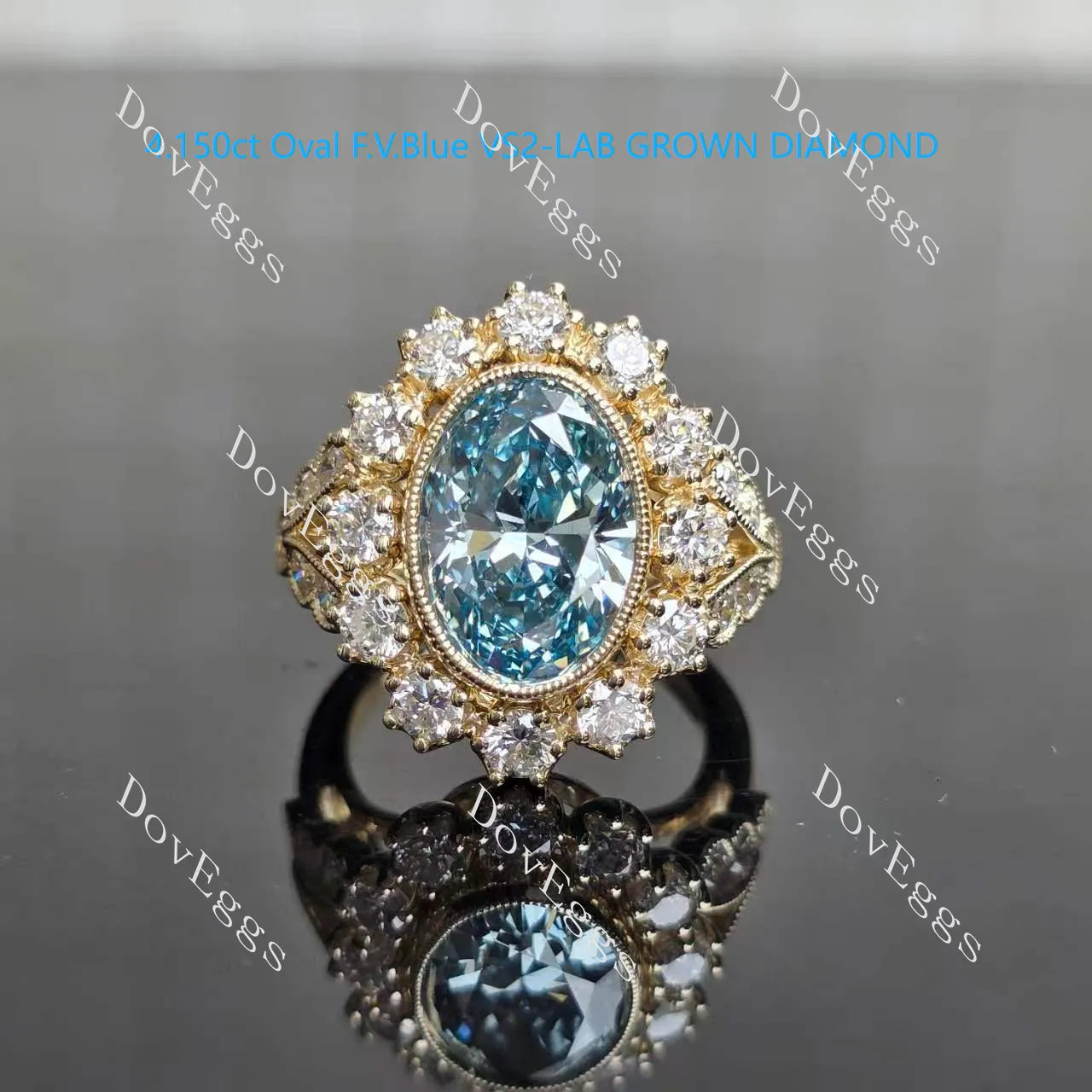 Group Order flower shape halo split shank moissanite/colored gem engagement ring