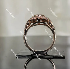 Group Order flower shape halo split shank moissanite/colored gem engagement ring