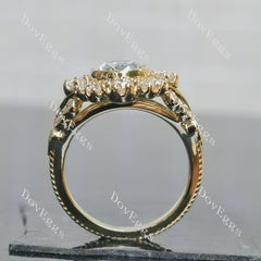 Tin’s Marisol Oval floral colored moissanite engagement ring | DovEggs