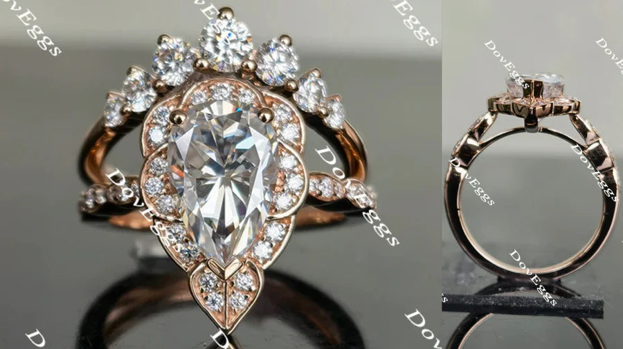 Halo engagement ring only semi-mount only(Exclusively to DovEggs Stones)