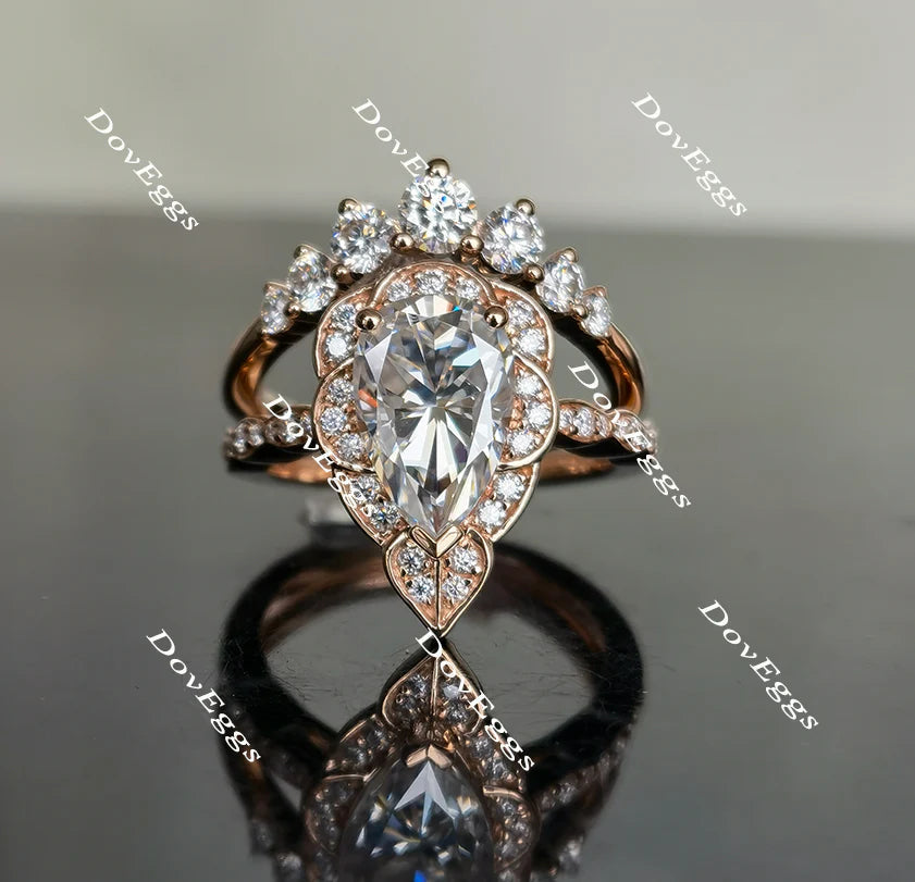 Halo engagement ring only semi-mount only(Exclusively to DovEggs Stones)