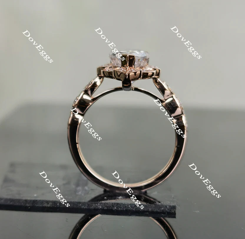 Halo engagement ring only semi-mount only(Exclusively to DovEggs Stones)