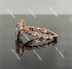 Art deco halo engagement ring only semi-mount only(Exclusively to DovEggs Stones)