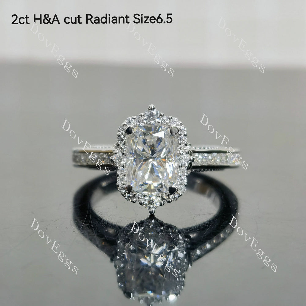 2ct(6*8mm) GHI color Radiant H&A cut & size 6.5