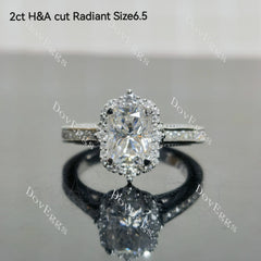 2ct(6*8mm) GHI color Radiant H&A cut & size 6.5