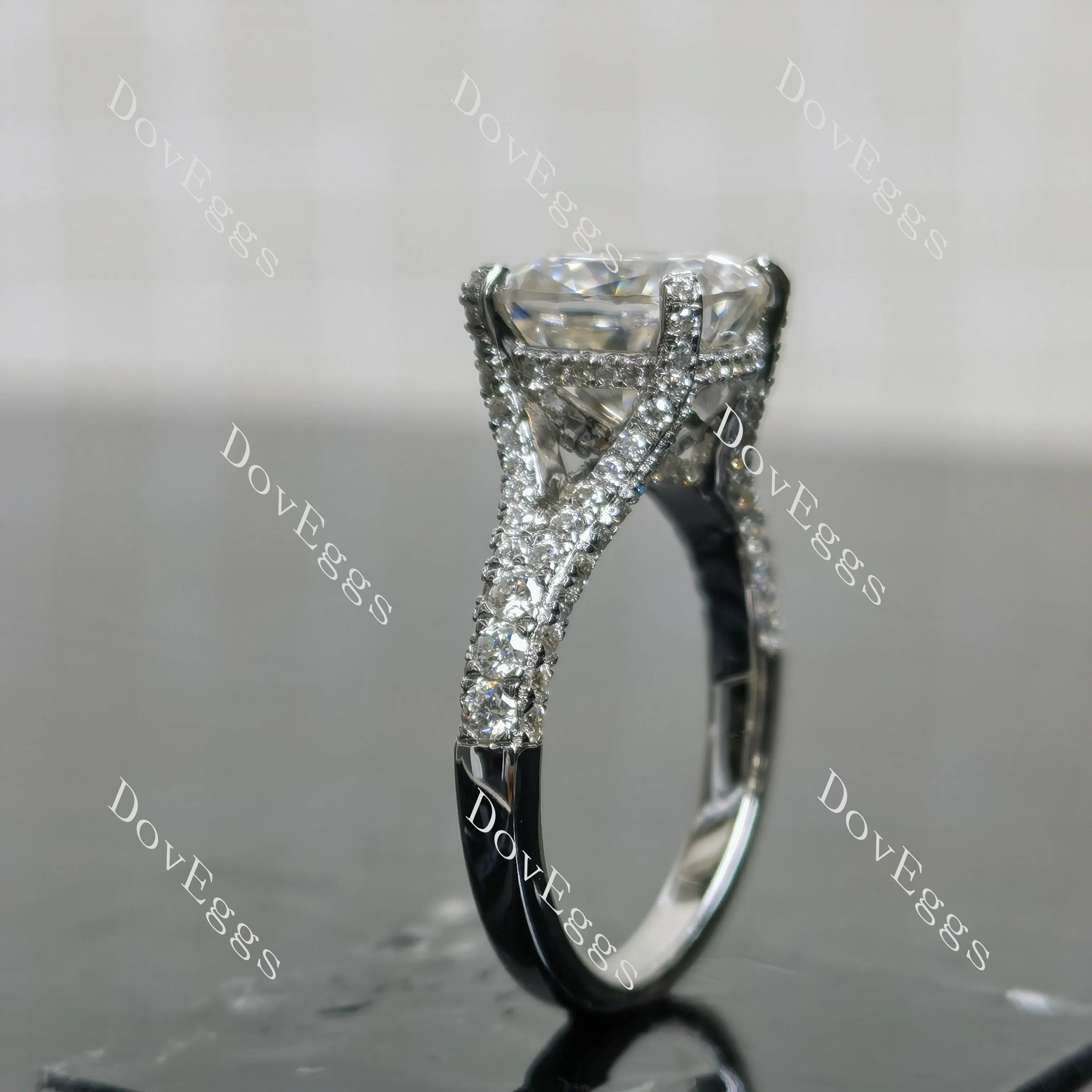 (size 5.25/7.25/9.5) Doveggs sterling silver moissanite engagement ring