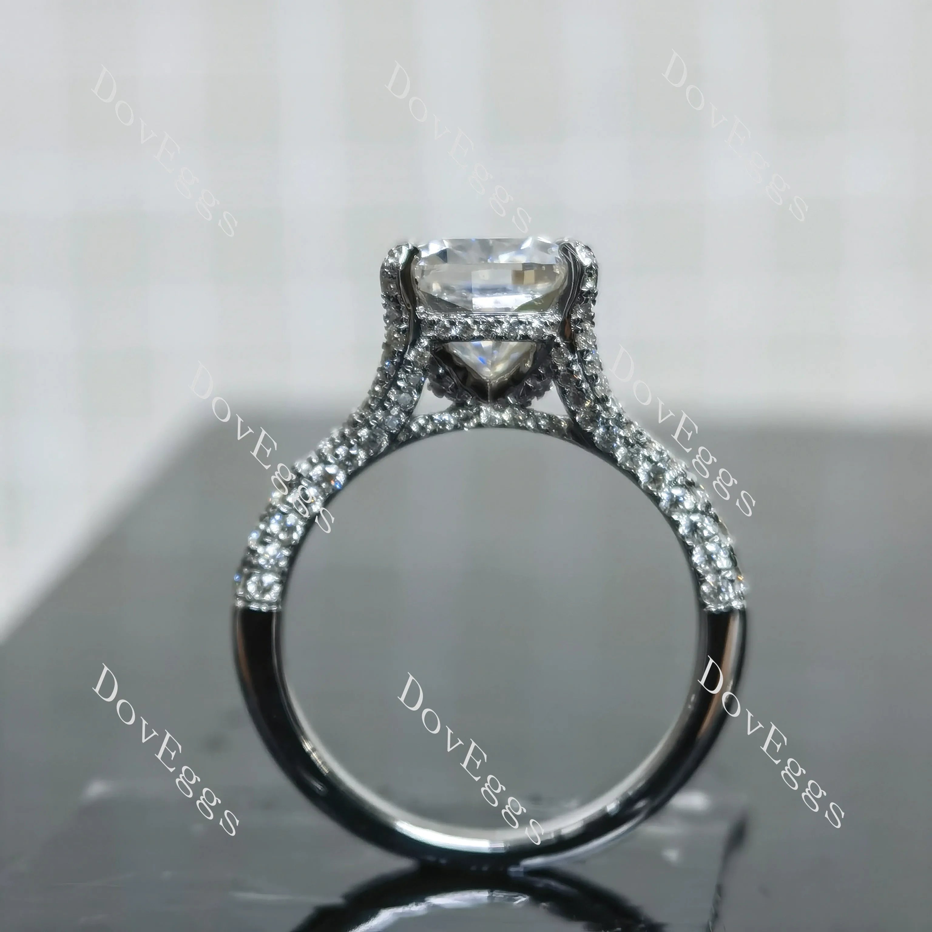 (size 5.25/7.25/9.5) Doveggs sterling silver moissanite engagement ring