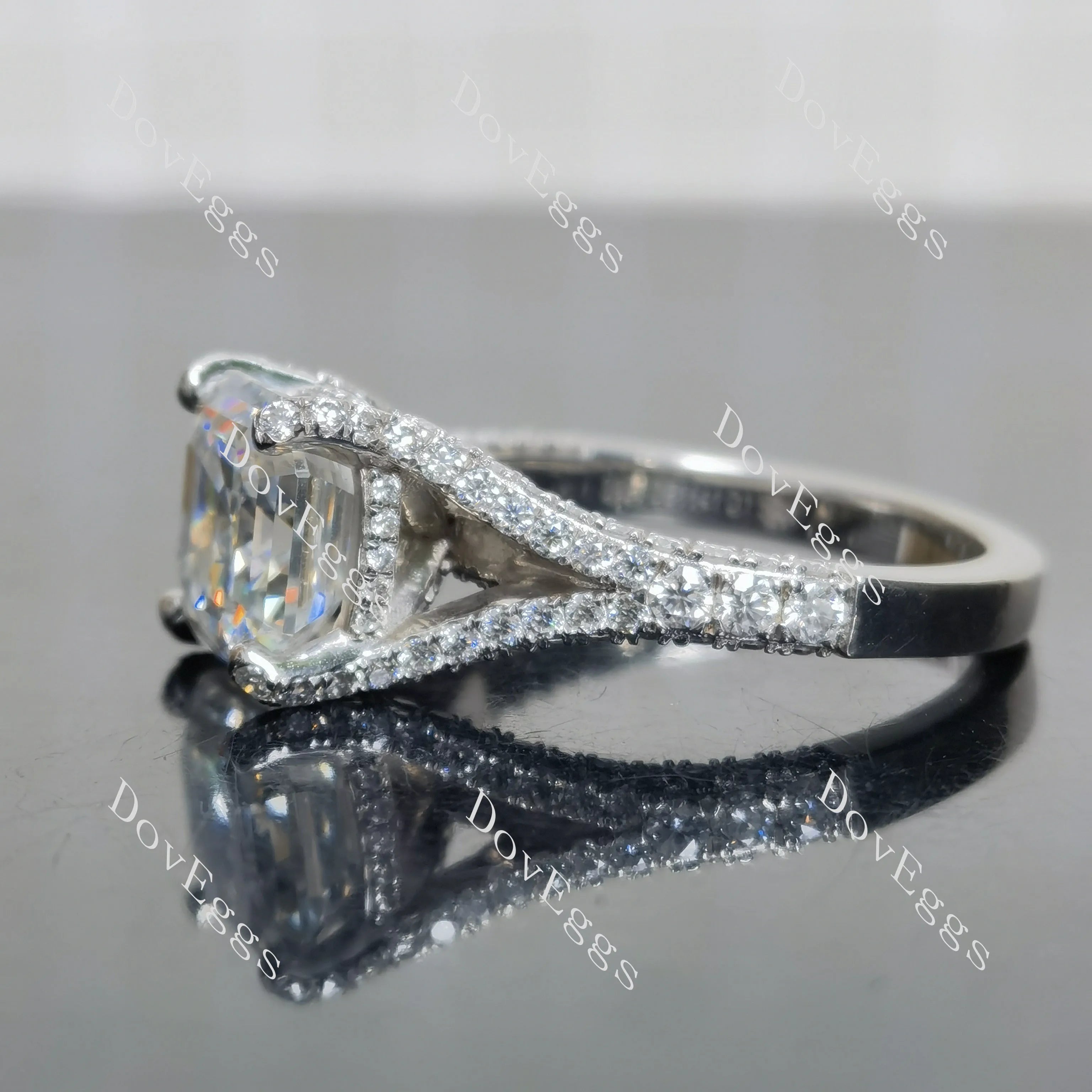 (size 5.25/7.25/9.5) Doveggs sterling silver moissanite engagement ring