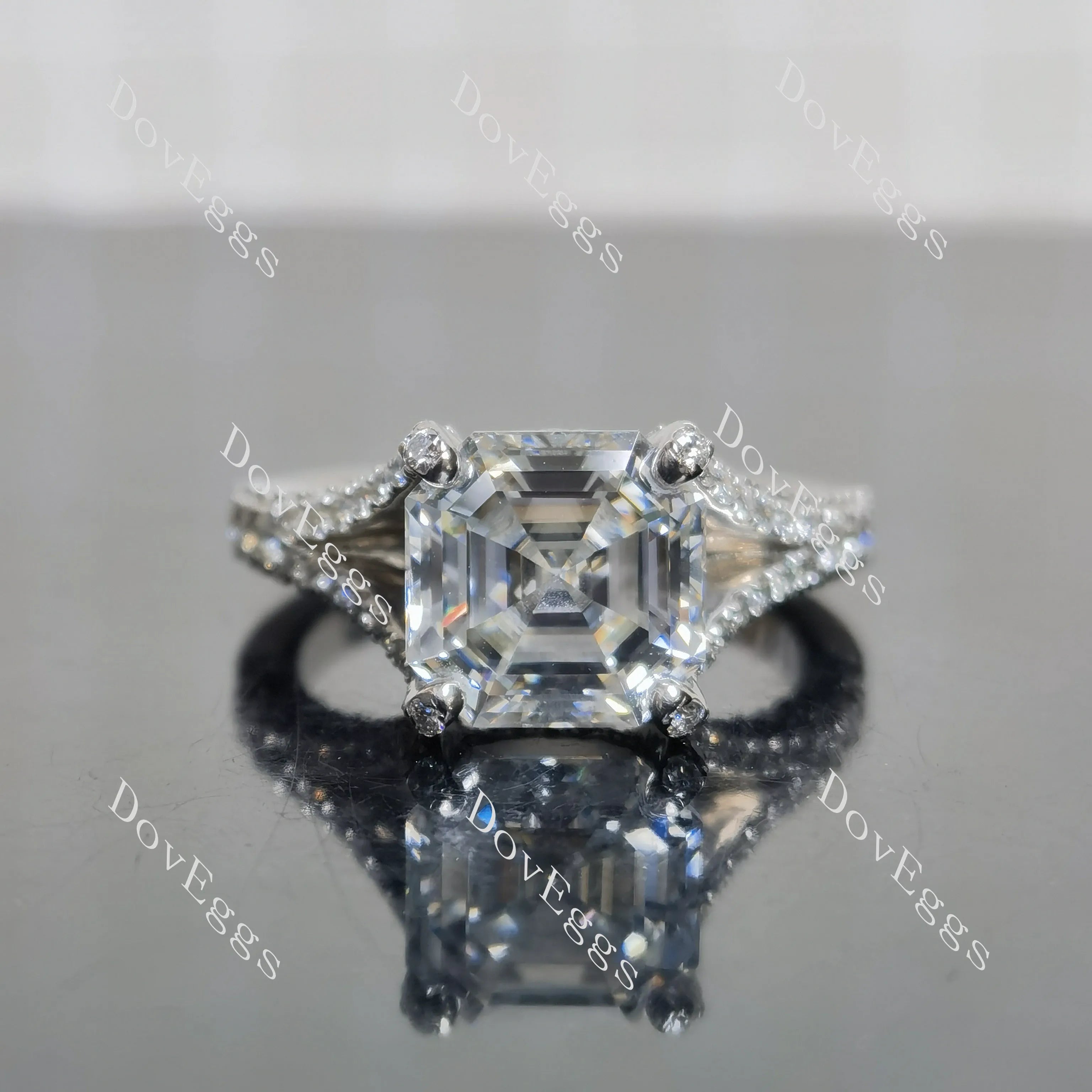 (size 5.25/7.25/9.5) Doveggs sterling silver moissanite engagement ring