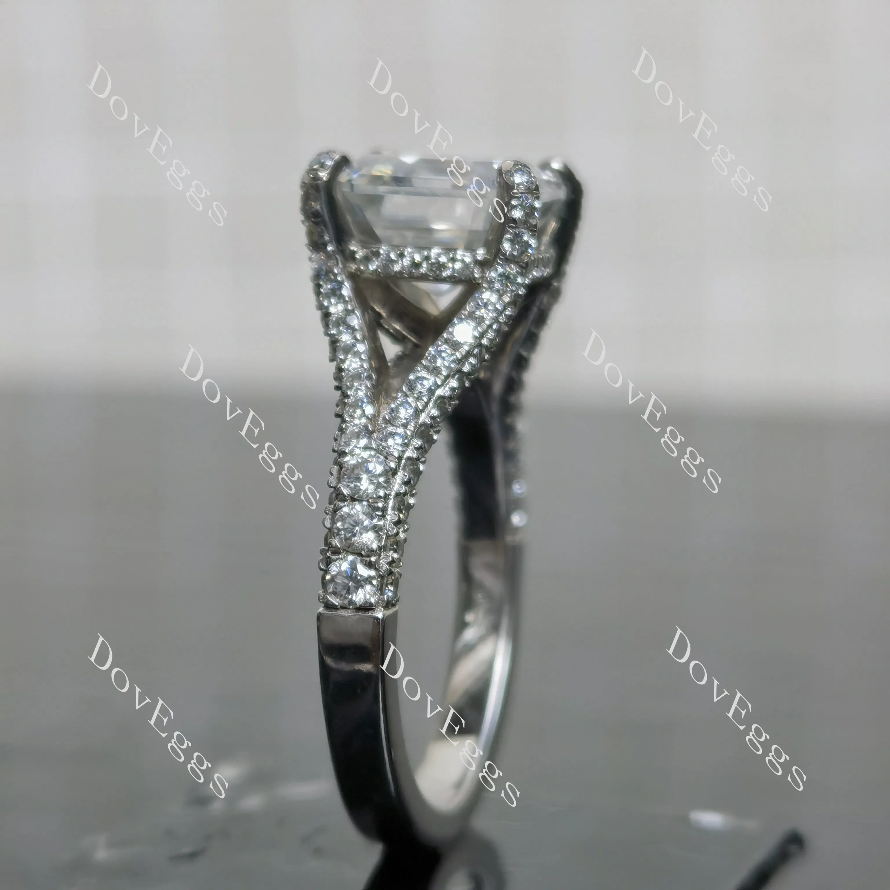 (size 5.25/7.25/9.5) Doveggs sterling silver moissanite engagement ring