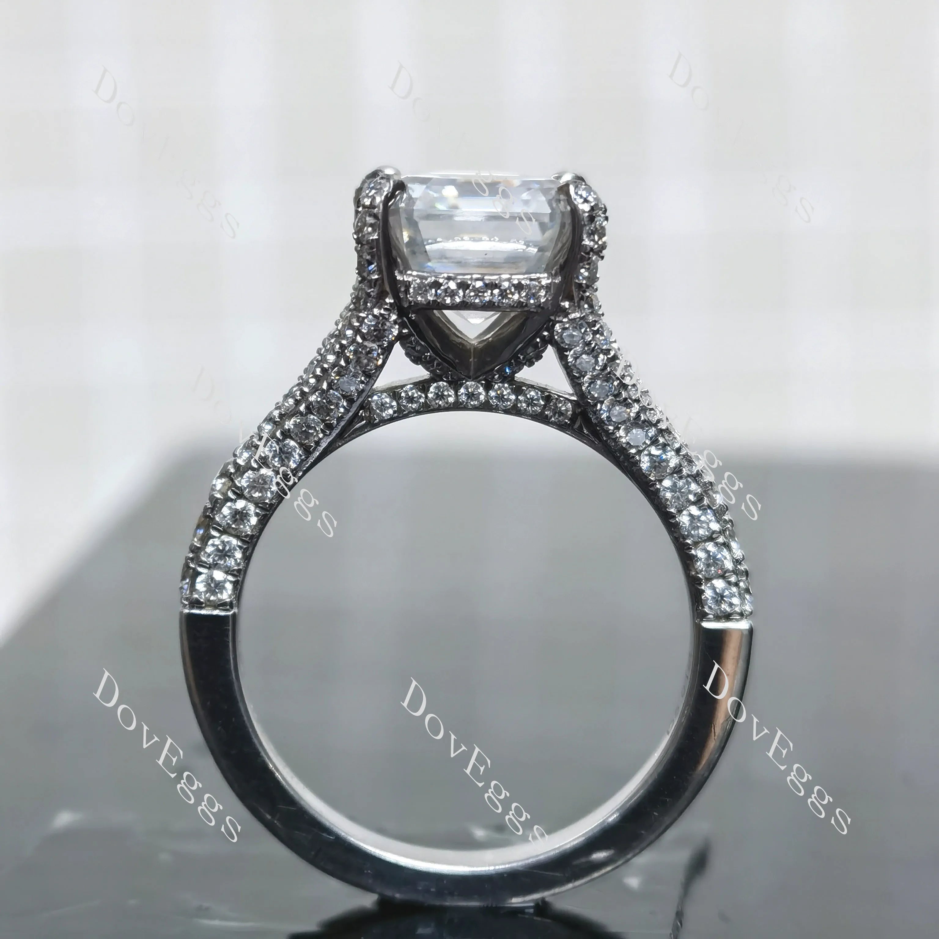 (size 5.25/7.25/9.5) Doveggs sterling silver moissanite engagement ring