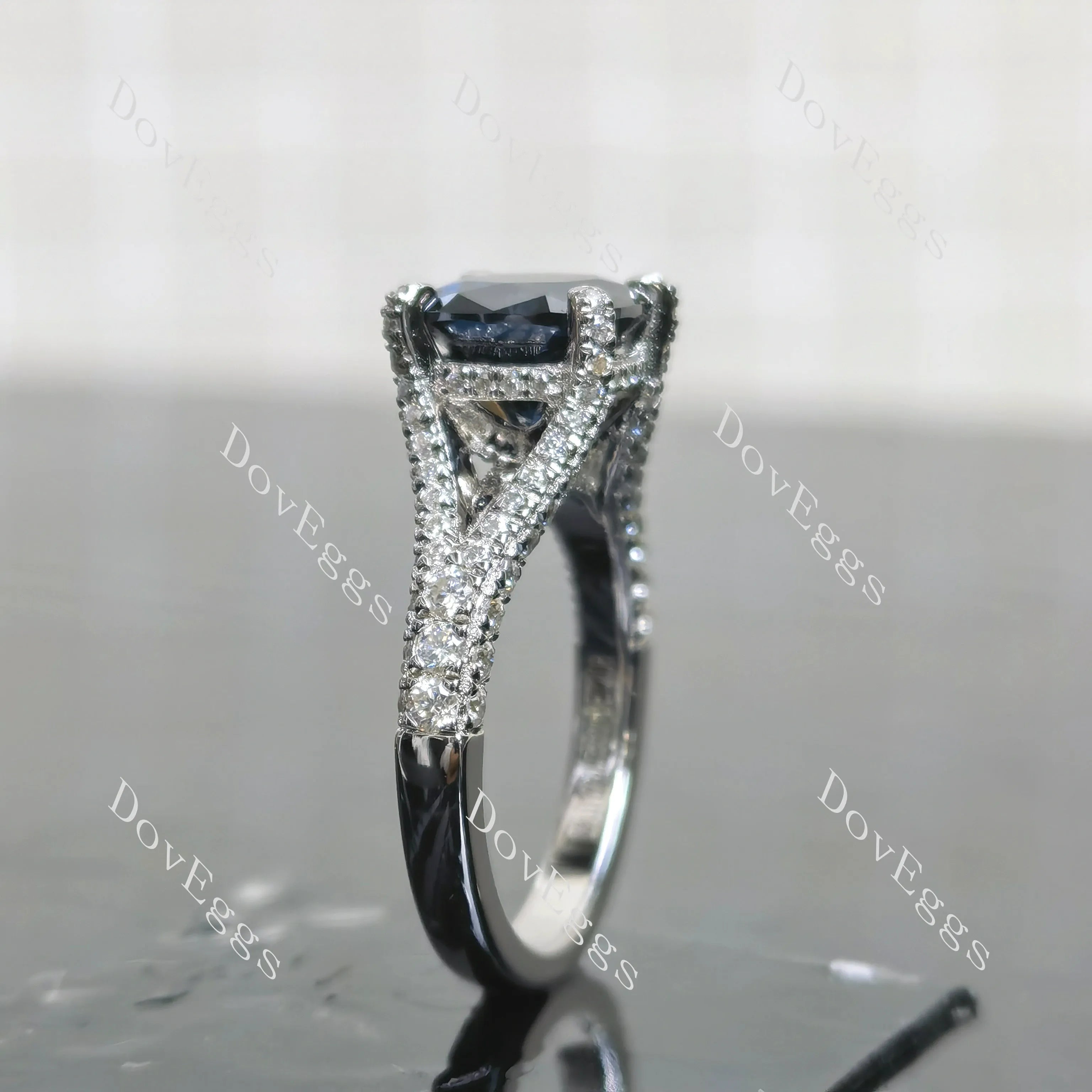 (size 5.25/7.25/9.5) Doveggs sterling silver moissanite engagement ring