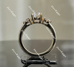 Oval three-stone moissanite engagement ring for women| DovEggs