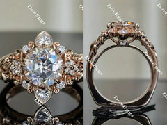 Floral engagement ring only semi-mount only(Exclusively to DovEggs Stones)