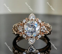 Floral engagement ring only semi-mount only(Exclusively to DovEggs Stones)
