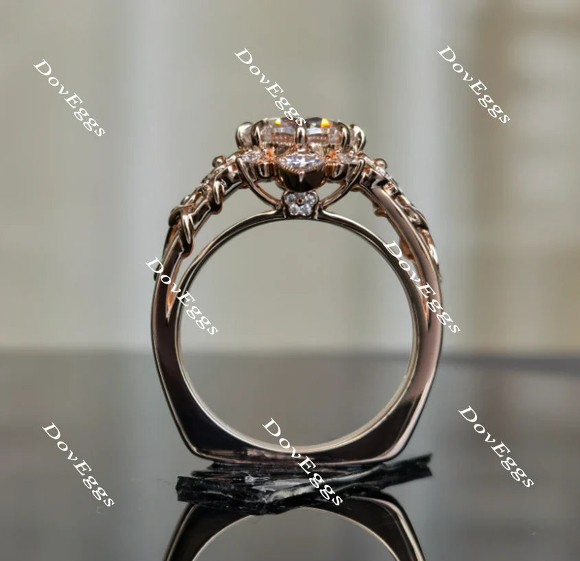 Floral engagement ring only semi-mount only(Exclusively to DovEggs Stones)