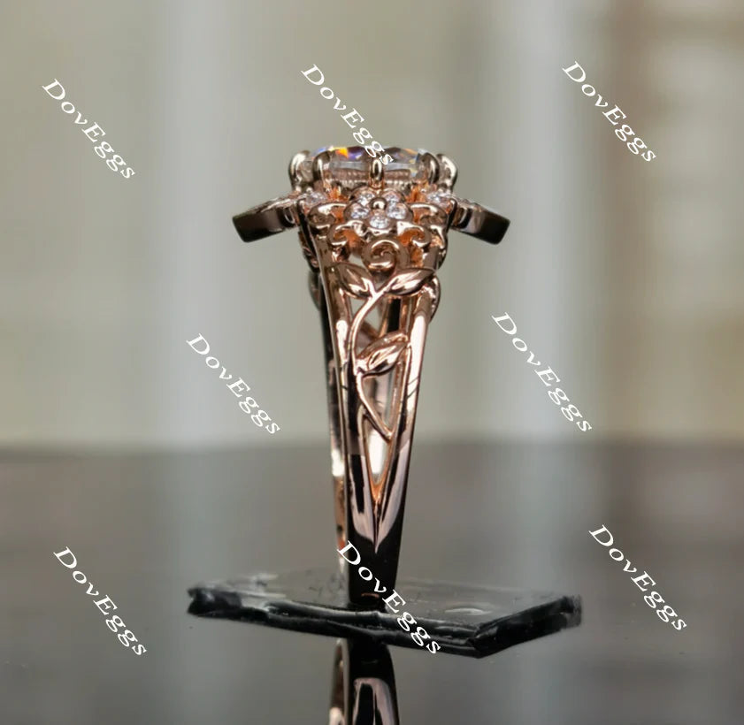 Floral engagement ring only semi-mount only(Exclusively to DovEggs Stones)