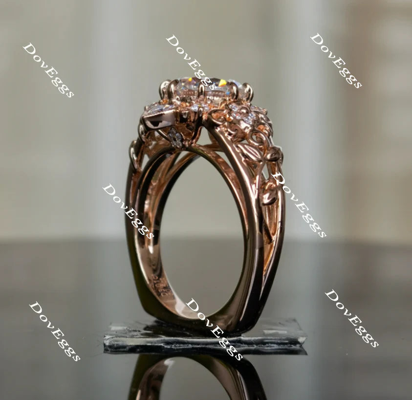 Floral engagement ring only semi-mount only(Exclusively to DovEggs Stones)