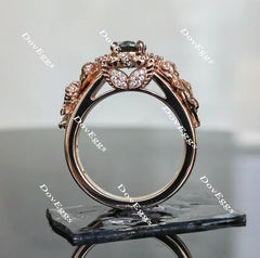 The Misty angel-Oval art deco colored moissanite emgagement ring| Doveggs