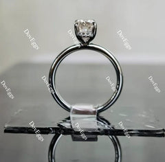 Oval hidden halo moissanite engagement ring| Doveggs
