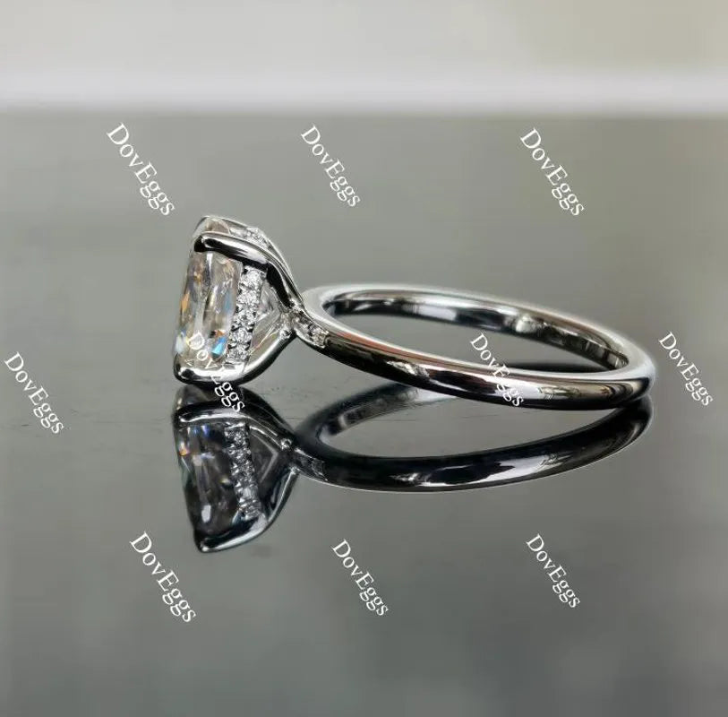Oval hidden halo moissanite engagement ring| Doveggs