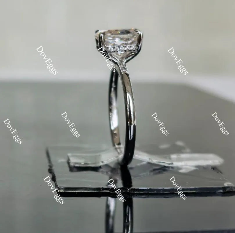 Oval hidden halo moissanite engagement ring| Doveggs