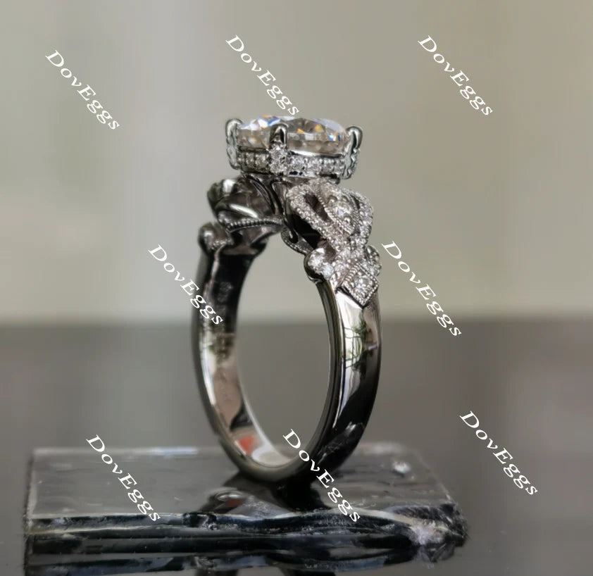 Doveggs art deco pave engagement ring only semi-mount only(Exclusively to DovEggs Stones)
