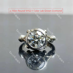 Doveggs bezel solitaire vintage engagement ring only semi-mount only(Exclusively to DovEggs Stones)