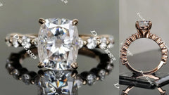 Doveggs cushion moissanite engagement ring for women