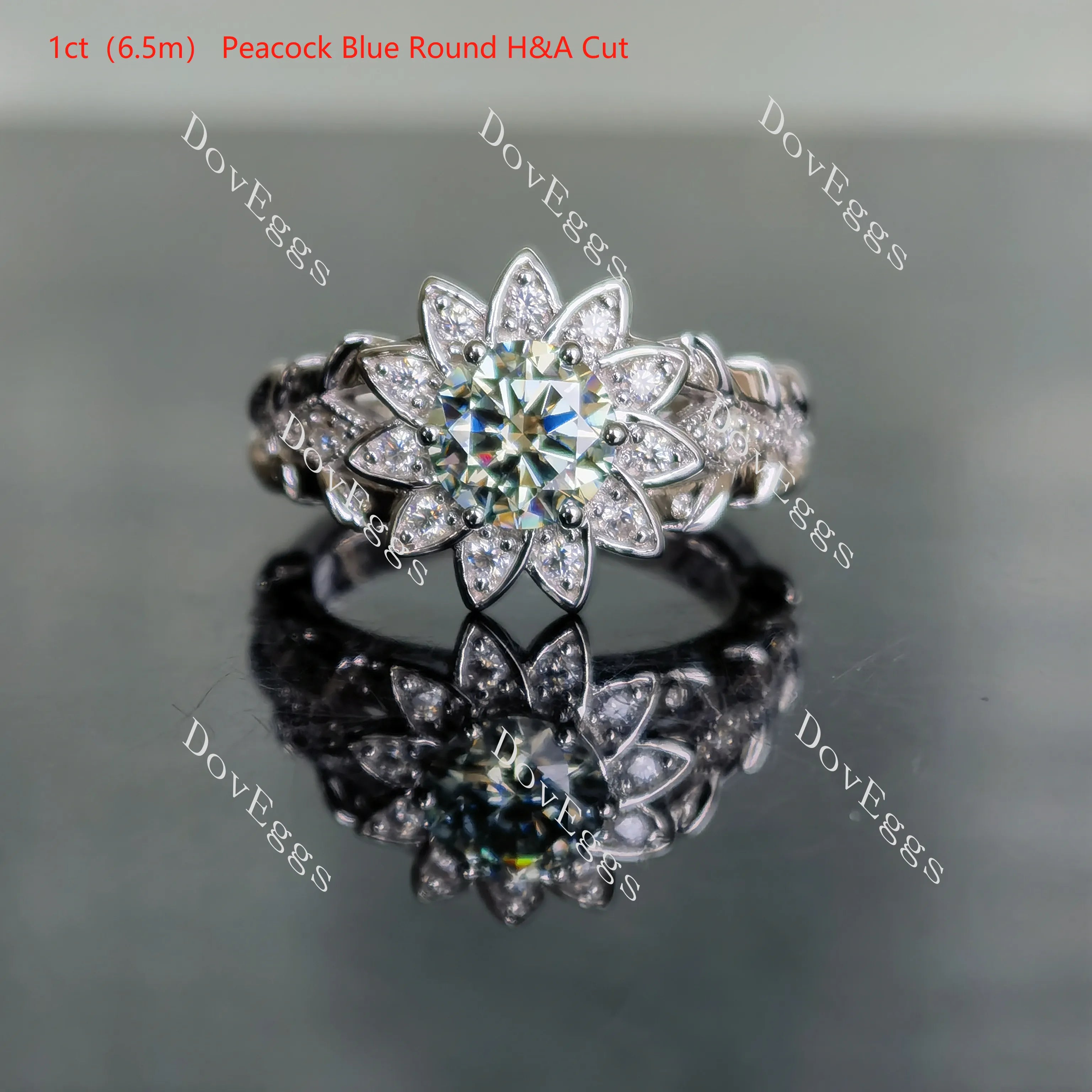 Blooming Angel floral lab diamond engagement ring only semi-mount only(Exclusively to DovEggs Stones)