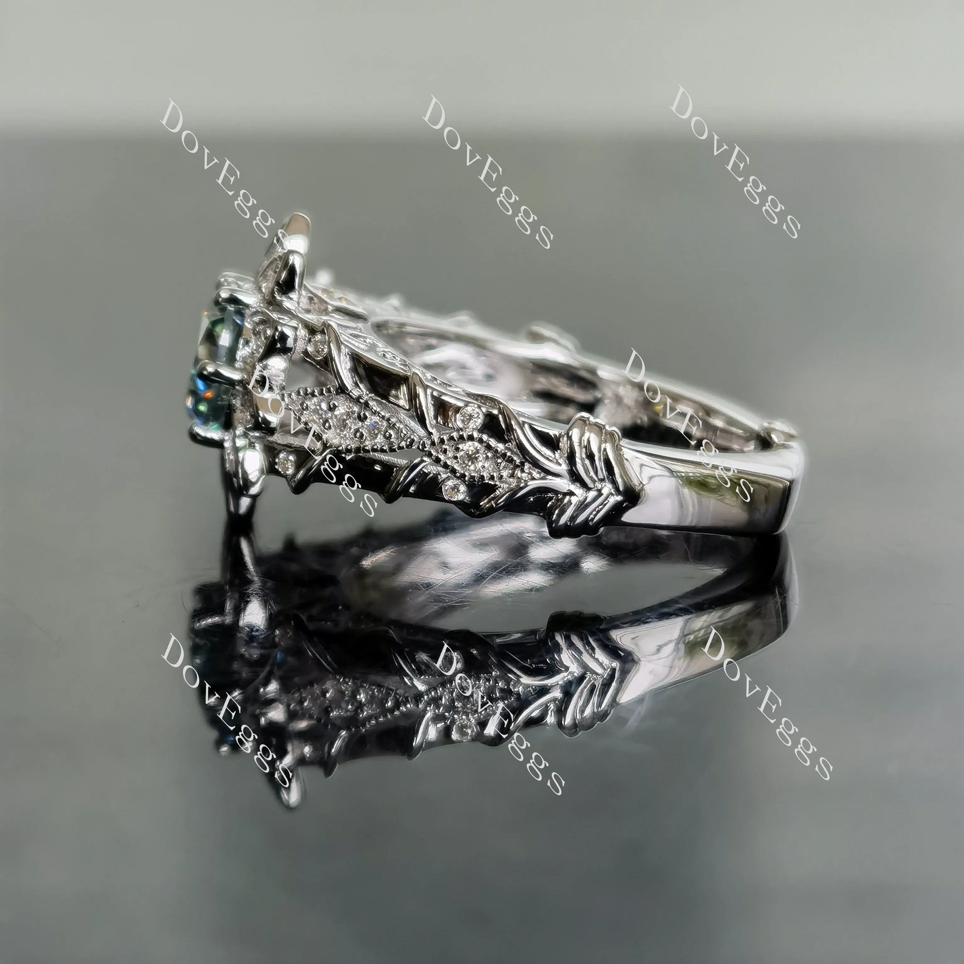 Blooming Angel floral lab diamond engagement ring only semi-mount only(Exclusively to DovEggs Stones)