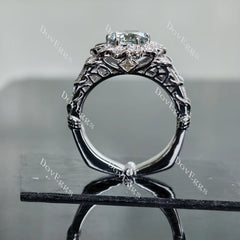 Blooming Angel floral lab diamond engagement ring only semi-mount only(Exclusively to DovEggs Stones)