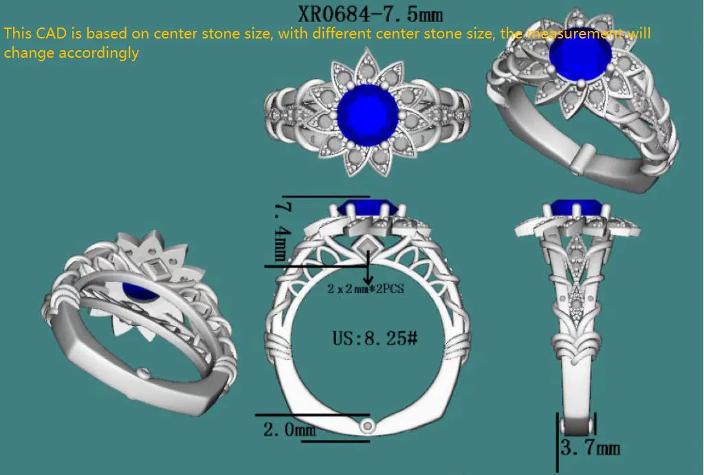 Blooming Angel floral lab diamond engagement ring only semi-mount only(Exclusively to DovEggs Stones)