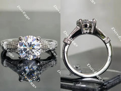 Doveggs art deco pave engagement ring only semi-mount only(Exclusively to DovEggs Stones)