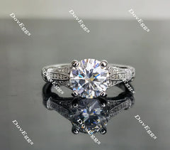 Doveggs art deco pave engagement ring only semi-mount only(Exclusively to DovEggs Stones)
