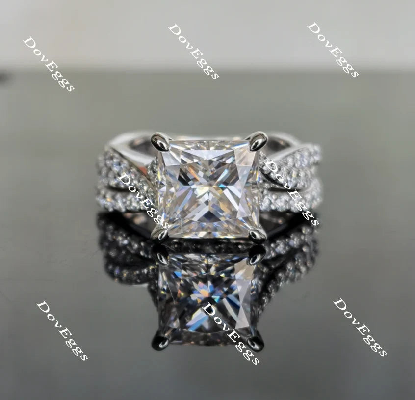 Doveggs curved band engagement ring only semi-mount only(Exclusively to DovEggs Stones)