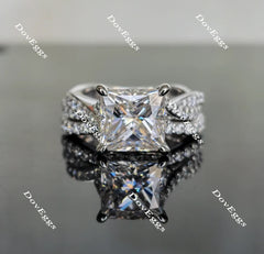 Doveggs curved band engagement ring only semi-mount only(Exclusively to DovEggs Stones)