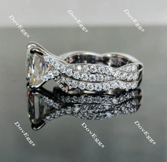 Doveggs curved band engagement ring only semi-mount only(Exclusively to DovEggs Stones)