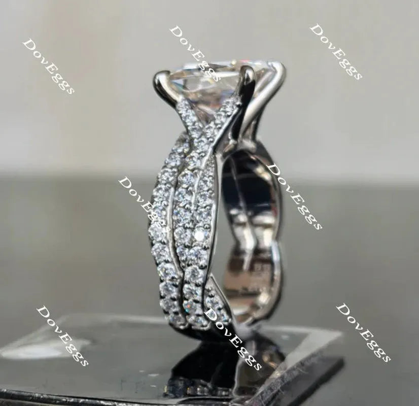 Doveggs curved band engagement ring only semi-mount only(Exclusively to DovEggs Stones)
