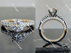 Doveggs side stone channel set engagement ring only semi-mount only(Exclusively to DovEggs Stones)