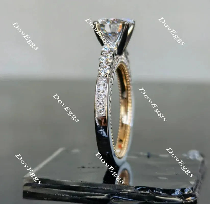 Doveggs side stone channel set engagement ring only semi-mount only(Exclusively to DovEggs Stones)