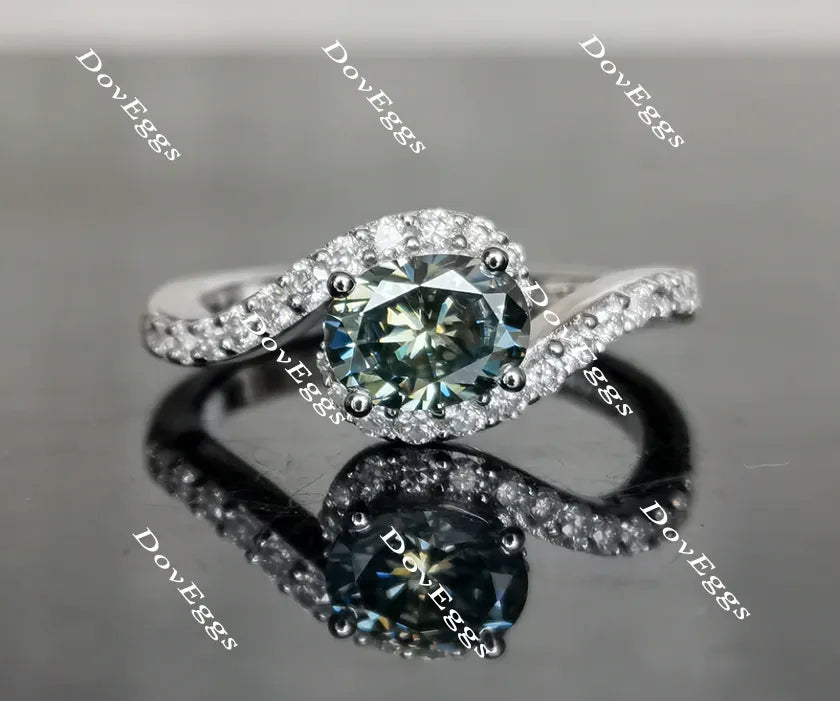 The Bella Daija-Oval curved moissanite engagement ring| Doveggs