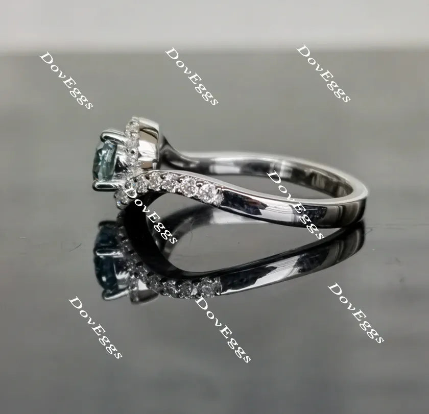 The Bella Daija-Oval curved moissanite engagement ring| Doveggs