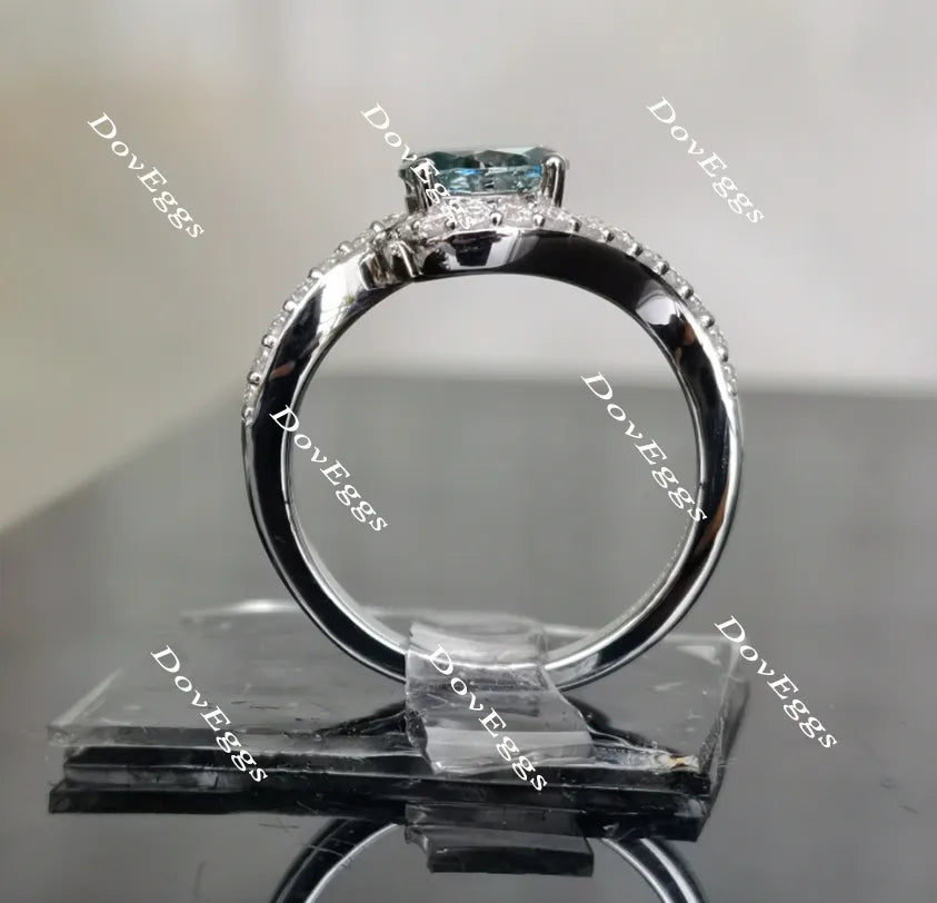 The Bella Daija-Oval curved moissanite engagement ring| Doveggs