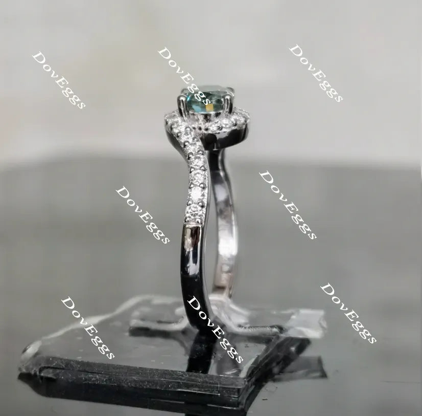 The Bella Daija-Oval curved moissanite engagement ring| Doveggs