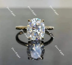 Oval hidden halo moissanite engagement ring| Doveggs