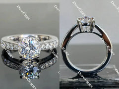 Doveggs half eternity pave engagement ring only semi-mount only(Exclusively to DovEggs Stones)