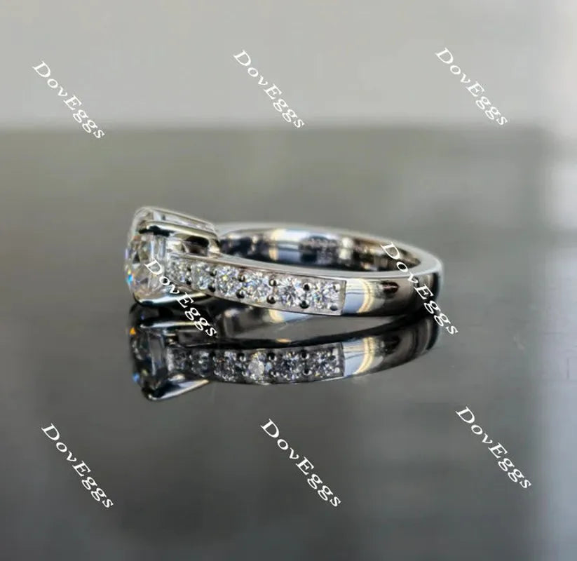 Doveggs half eternity pave engagement ring only semi-mount only(Exclusively to DovEggs Stones)